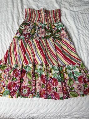 Peppermint Bay Strapless Smocked Floral Mini Dress Size Small NWOT